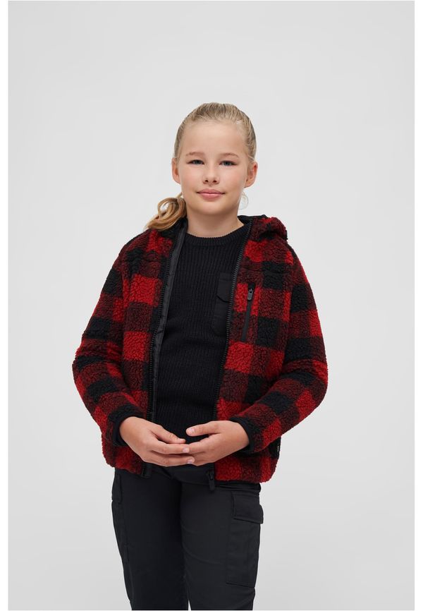 Brandit Children's Teddyfleecejacket Hood Red/Black