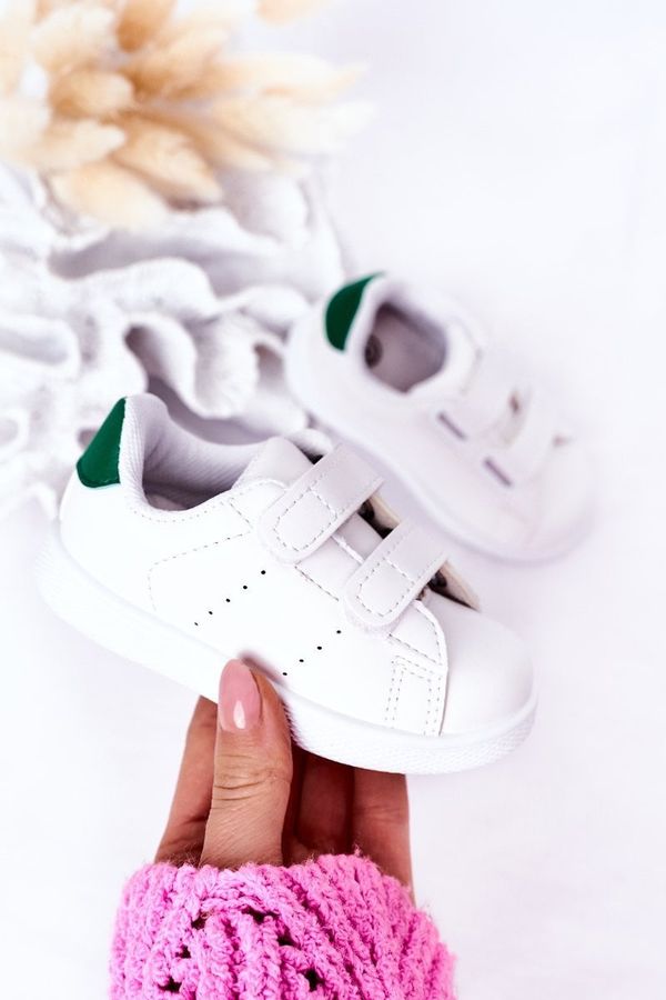 Kesi Children's Velcro Sneakers - White-Green California