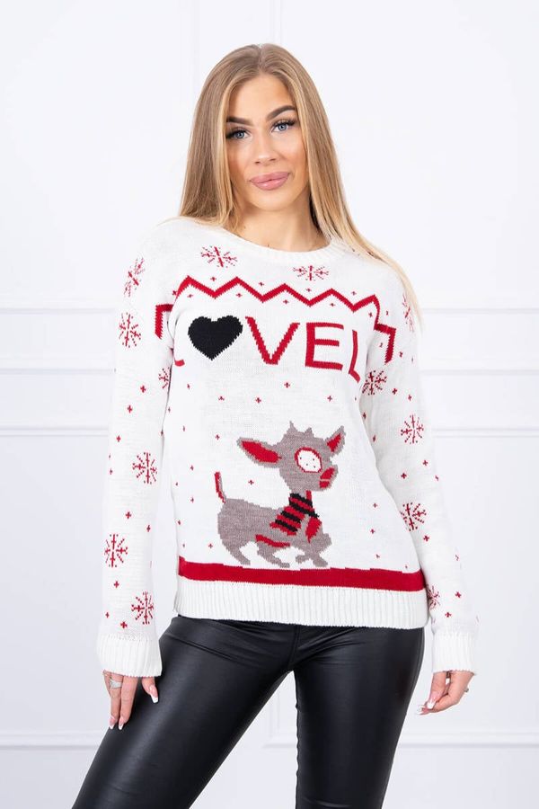 Kesi Christmas sweater with ecru inscription