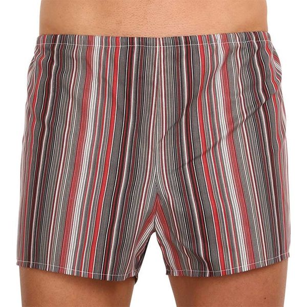 Foltýn Classic men's boxer shorts Foltýn red with stripes extra oversize