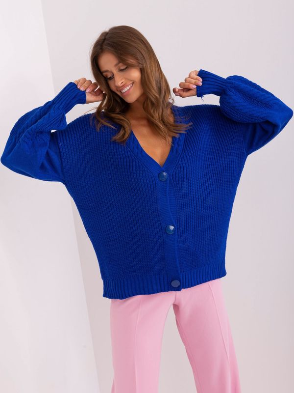 Fashionhunters Cobalt blue oversized cardigan