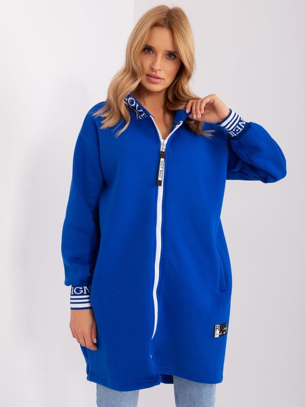 Fashionhunters Cobalt blue zip-up sweatshirt with insulation