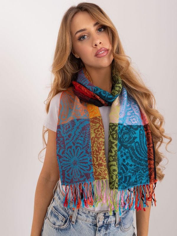 Fashionhunters Colorful long women's scarf with fringe