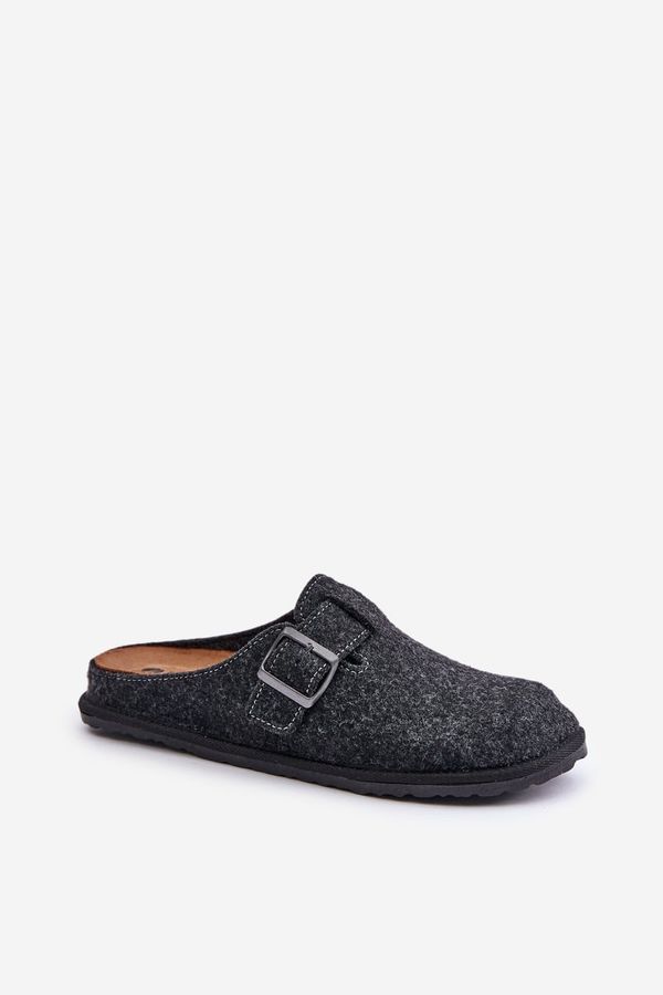 Inblu Comfortable Men's Slippers With Buckle Inblu Graphite