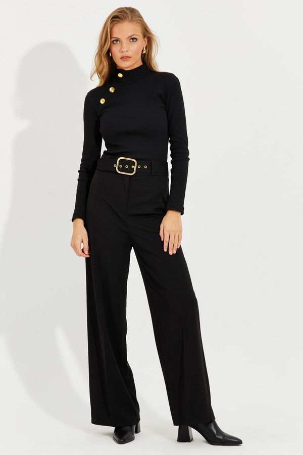 Cool & Sexy Cool & Sexy Women's Black Belted Trousers