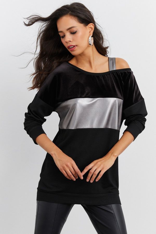 Cool & Sexy Cool & Sexy Women's Black Block Blouse ST819