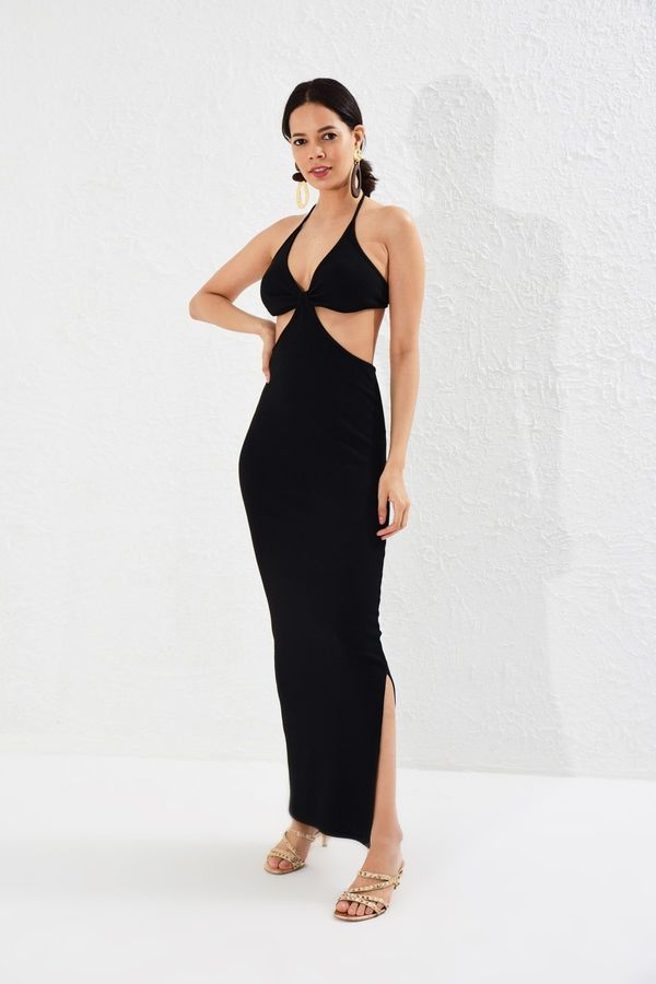 Cool & Sexy Cool & Sexy Women's Black Camisole with Open Waist Dress