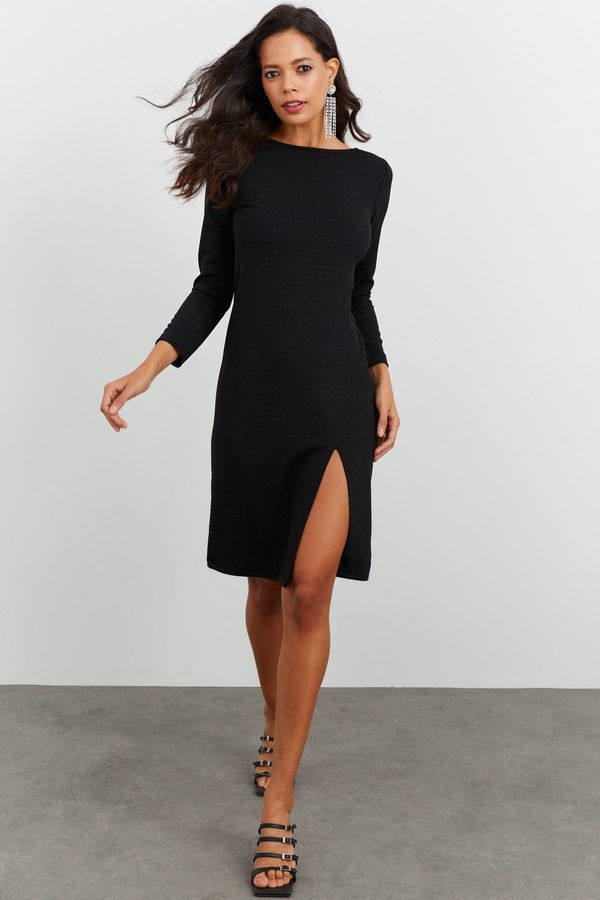 Cool & Sexy Cool & Sexy Women's Black Slit Dress