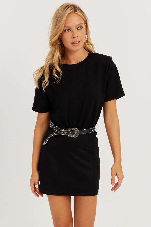 Cool & Sexy Cool & Sexy Women's Black Waistband Mini Dress GC157