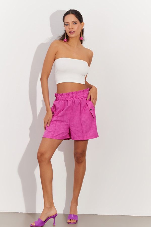 Cool & Sexy Cool & Sexy Women's Fuchsia Pocket Linen Shorts NH59