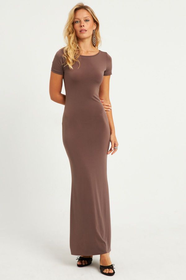 Cool & Sexy Cool & Sexy Women's Mink Backless Maxi Dress