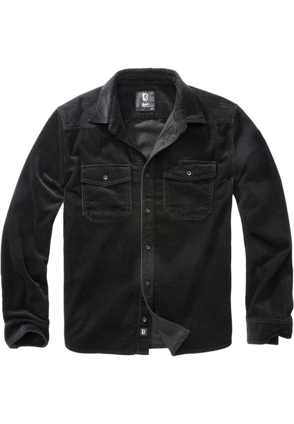 Brandit Corduroy classic long-sleeved shirt black
