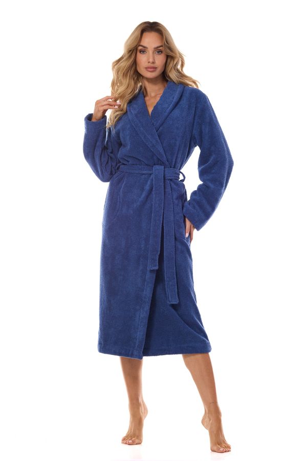 L&L Cotton Long Navy Navy Robe