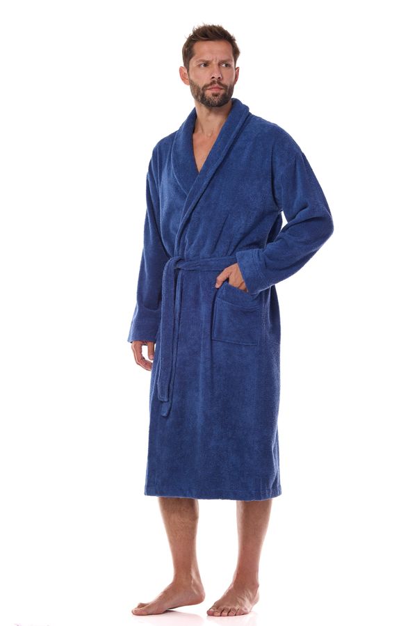 L&L Cotton Long Navy Navy Robe