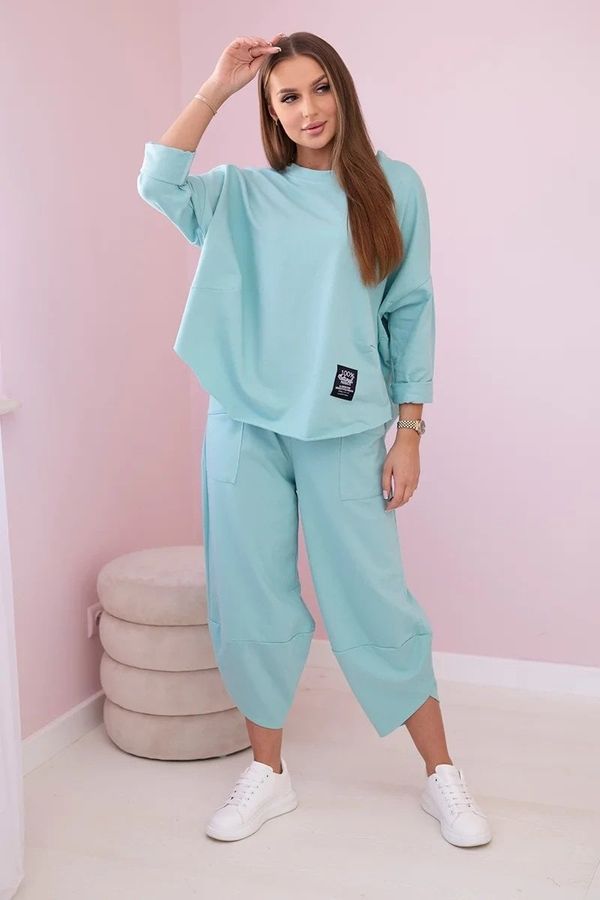 Kesi Cotton sweatshirt trouser set mint