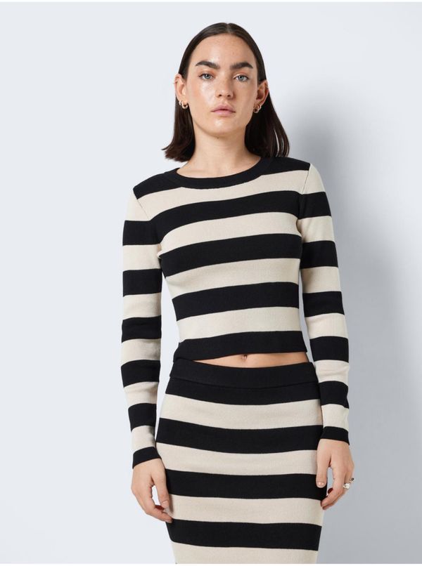Noisy May Cream-Black Women's Striped Sweater Sweater Noisy May Jaz - Women
