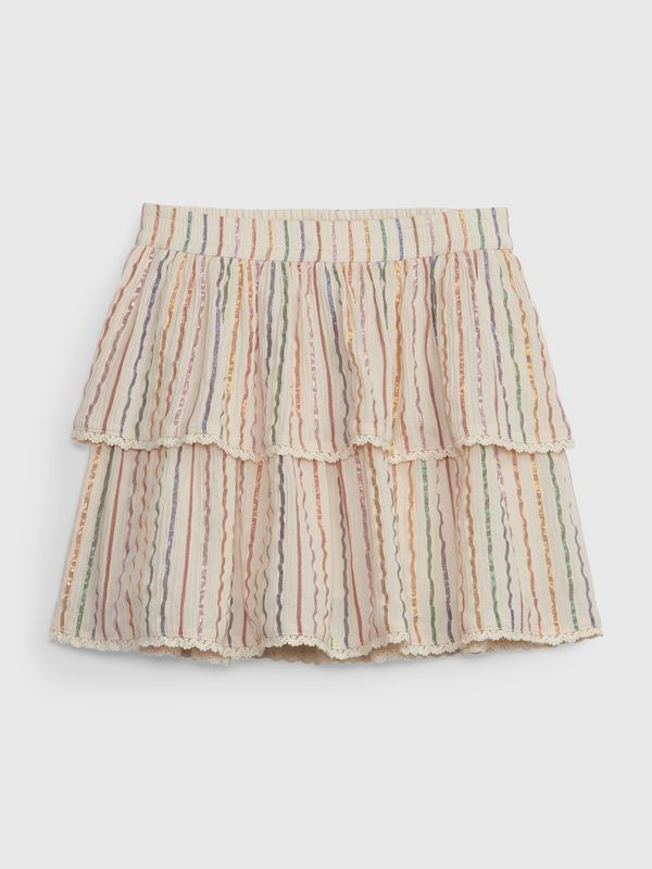 GAP Cream Girly Striped Short Skirt GAP