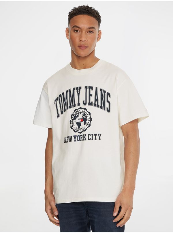 Tommy Hilfiger Cream Men's T-Shirt Tommy Jeans - Men