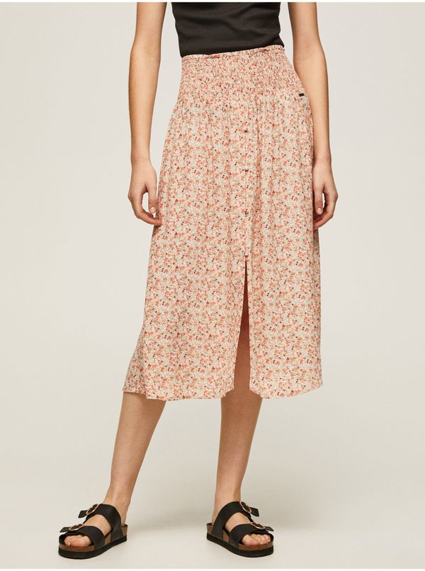 Pepe Jeans Cream Women's Flowered Skirt Pepe Jeans - Women