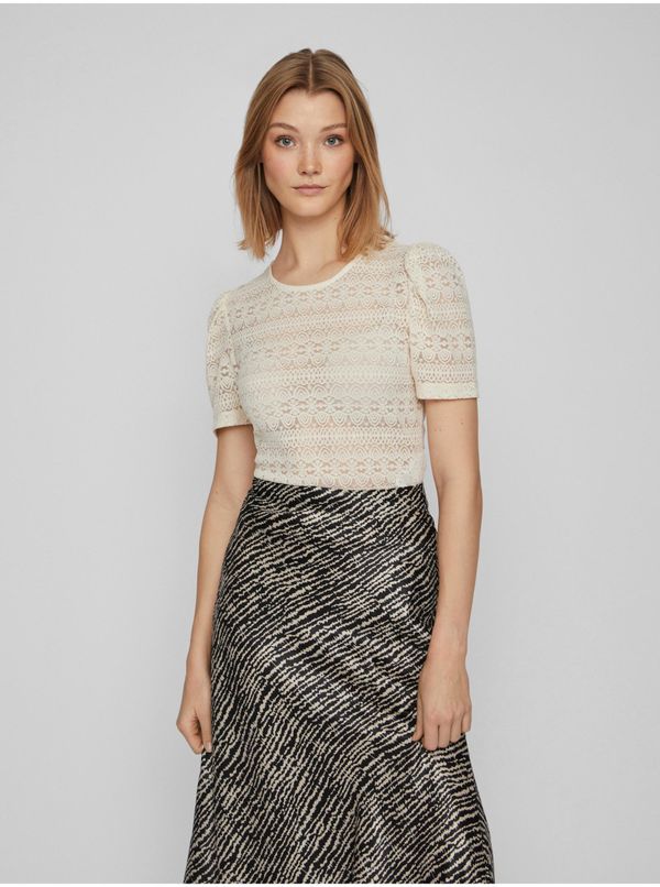 Vila Cream women's lace T-shirt VILA Chikka - Women