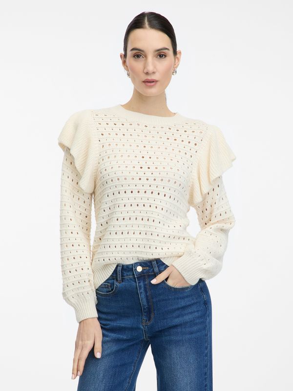 Orsay Cream women's sweater with frills ORSAY - Women's