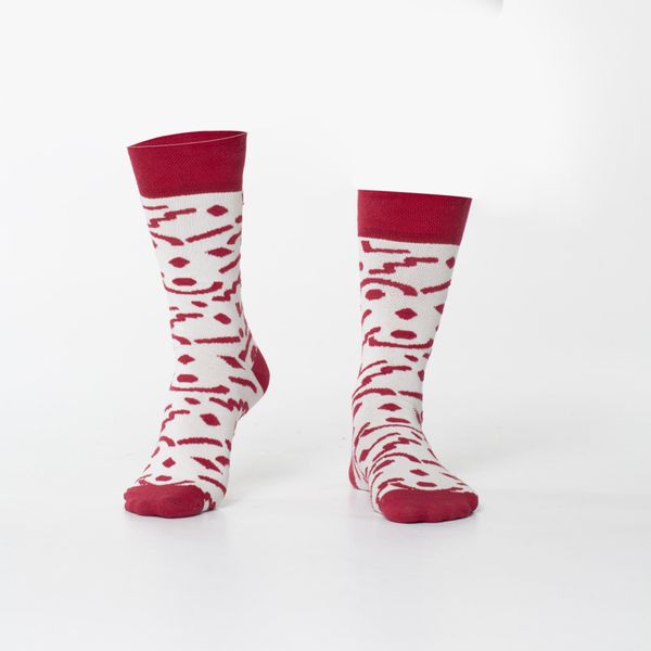 FASARDI Creamy women's socks with patterns