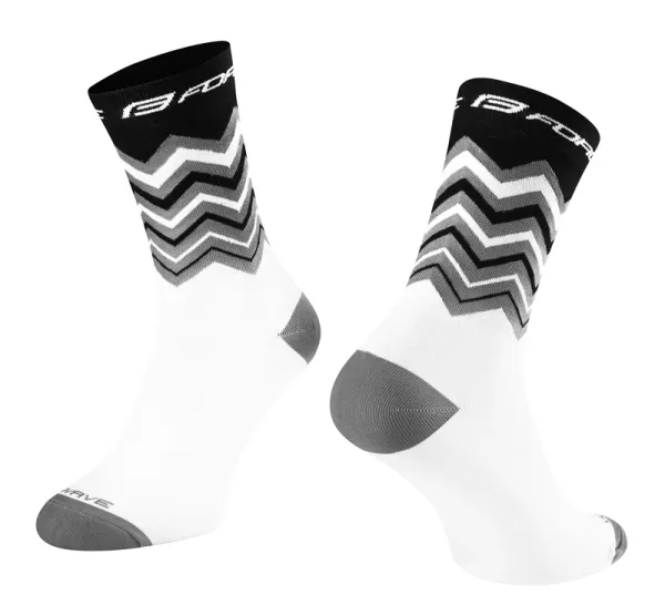 Force Cyklistické ponožky Force Wave černo-bílé, S/M
