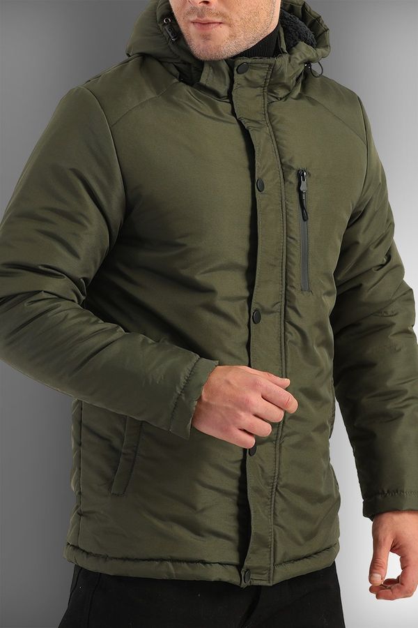 D1fference D1fference Men's Khaki Fleece Camouflage Hooded Water And Windproof Sports Winter Coat & Parka
