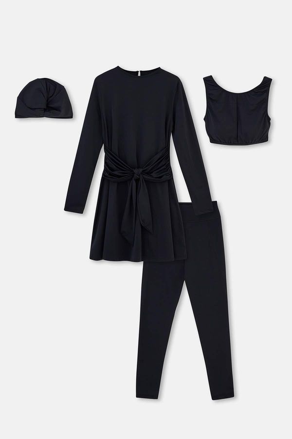 Dagi Dagi Black Long Sleeve 4-Piece Swimsuit Set