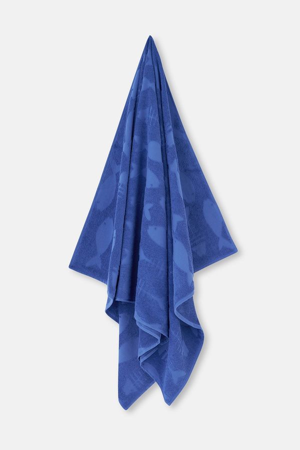 Dagi Dagi Blue Fish Textured Solid Color Towel 85X150