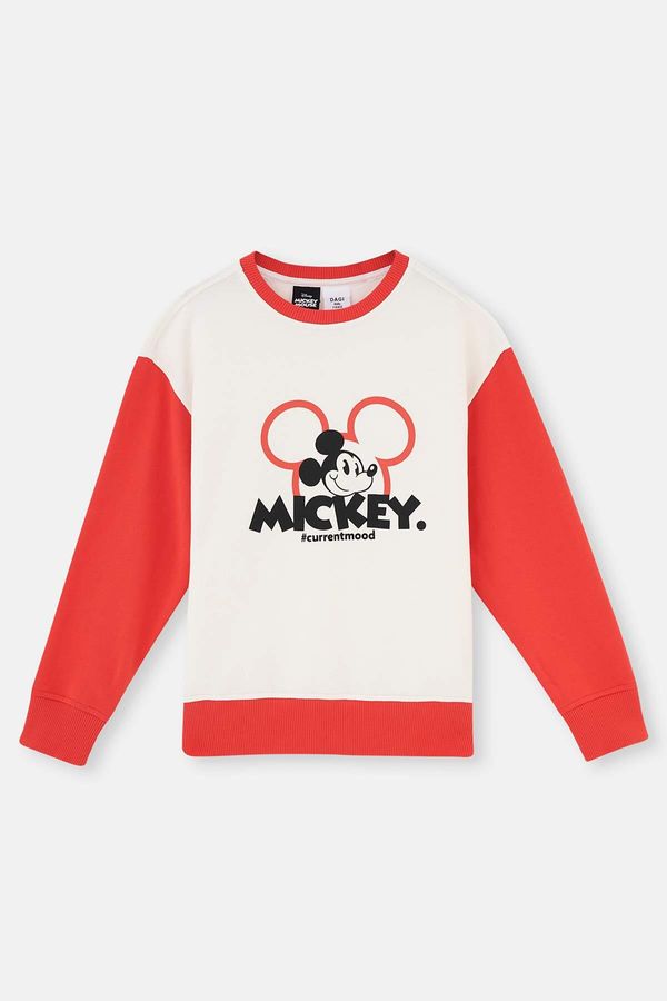 Dagi Dagi Ecru Mickey Mouse Print Detail Unisex Sweatshirt