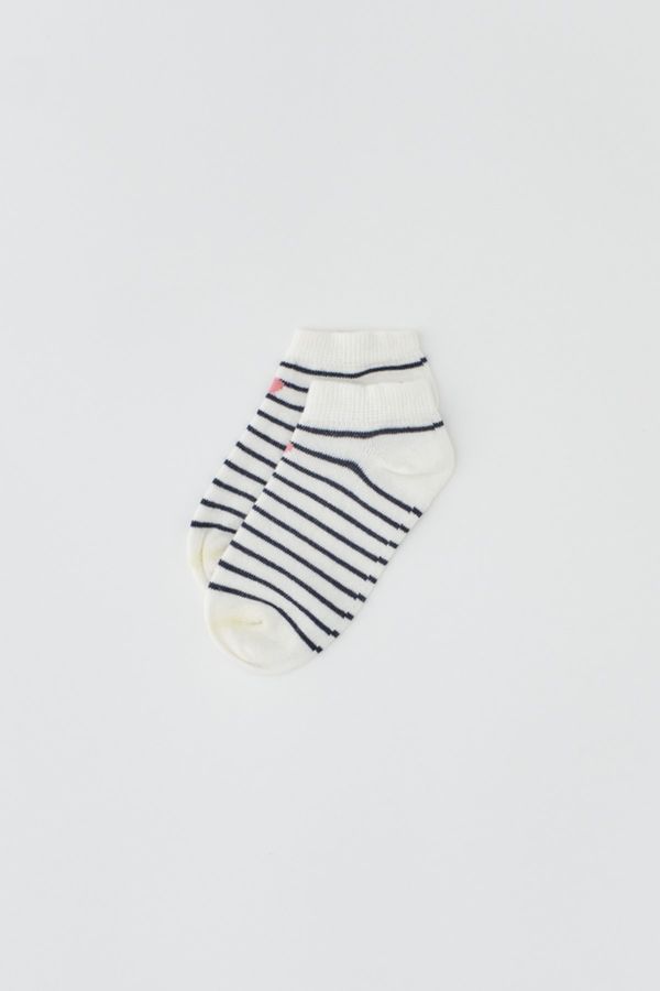 Dagi Dagi Ecru Striped Girl's Socks-ek