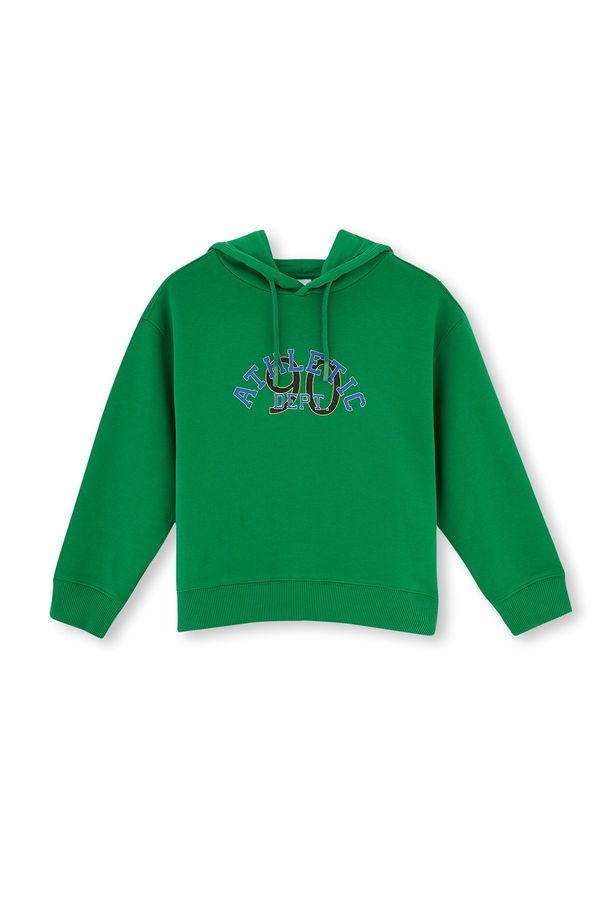 Dagi Dagi Green Hooded Motto Printed Unisex Sweatshirts