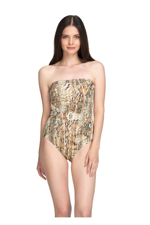 Dagi Dagi Leopard Strapless Swimsuit