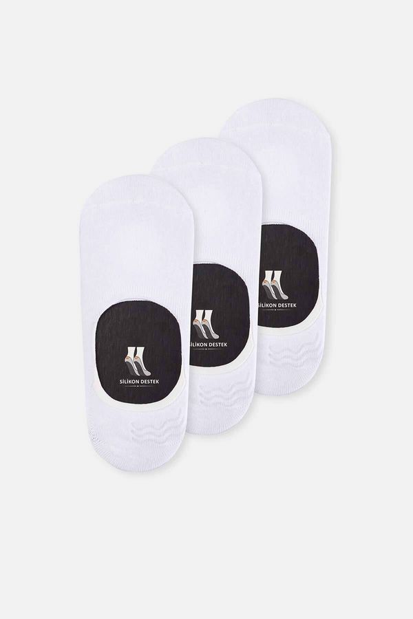Dagi Dagi Men's White 3-Pack Cotton Invisible Socks