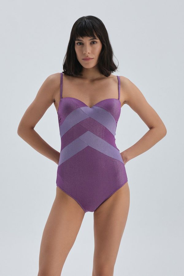 Dagi Dagi Purple Strapless Covered Swimsuit