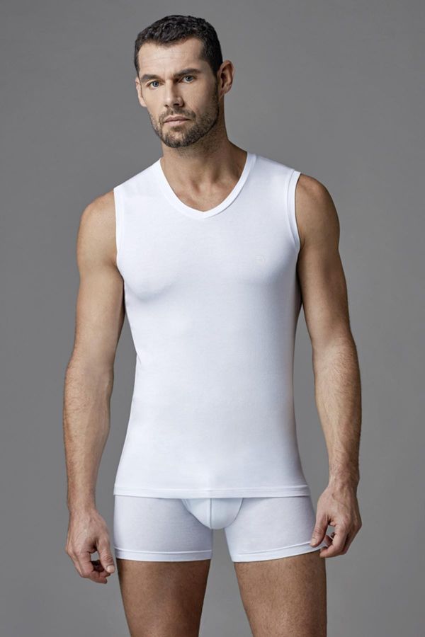 Dagi Dagi White Combed Cotton V-Neck Sleeveless Men's Undershirt