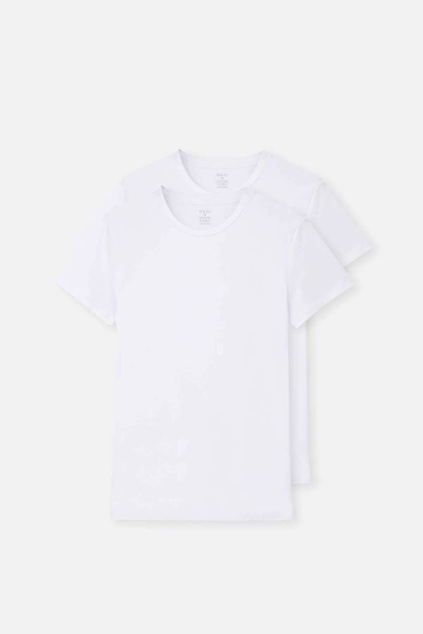 Dagi Dagi White Compact O Neck 2-Pack T-shirt