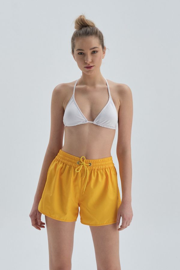 Dagi Dagi Yellow Elastic Waist Micro Marine Shorts