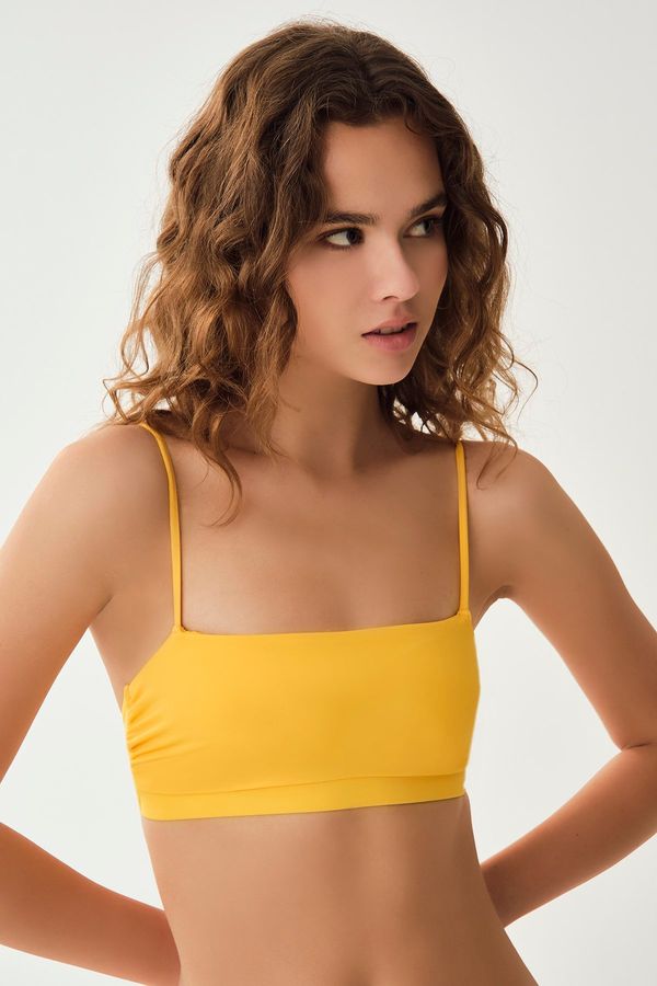 Dagi Dagi Yellow Thin Strap Bikini Top