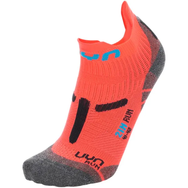 UYN Dámské ponožky UYN  RUN 2IN SOCKS Coral Fluo/Anthracite