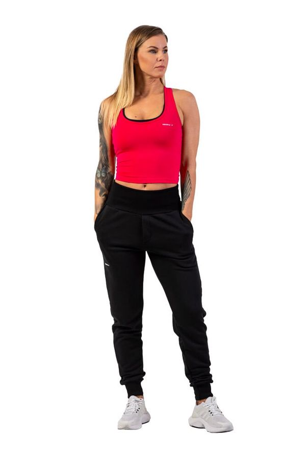 NEBBIA Dámské tepláky Nebbia  High-Waist Loose Fit Sweatpants "Feeling Good" 409 black M