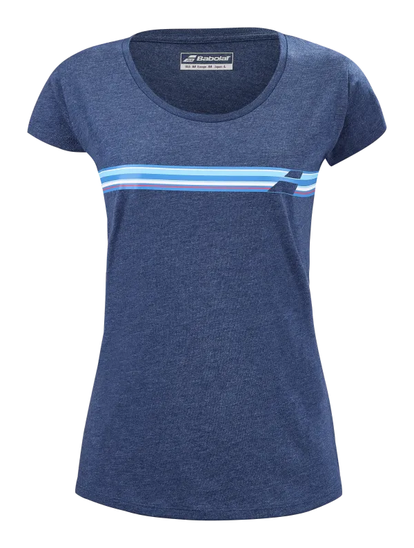 Babolat Dámské tričko Babolat  Exercise Stripes Tee Estate Blue M