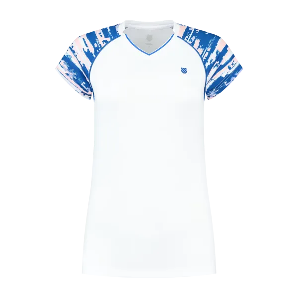 K Swiss Dámské tričko K-Swiss  Hypercourt Cap Sleeve 2 White M
