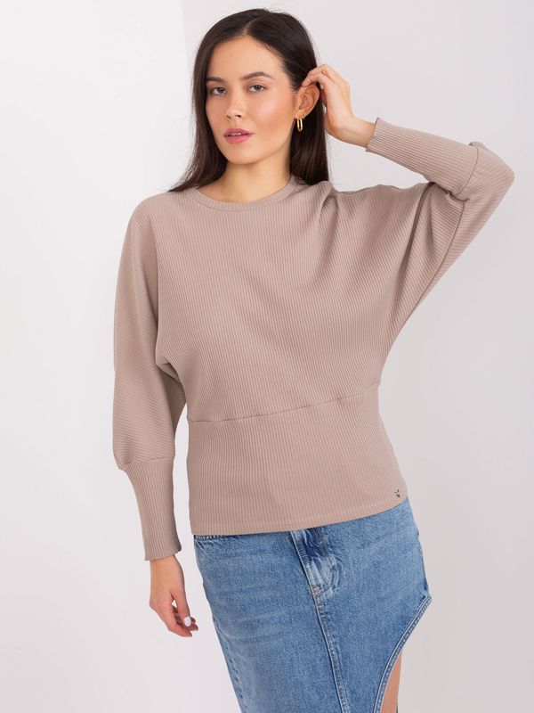 Fashionhunters Dark beige batwing blouse BASIC FEEL GOOD