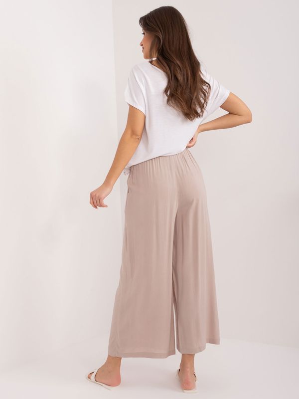 Fashionhunters Dark beige summer trousers made of SUBLEVEL material