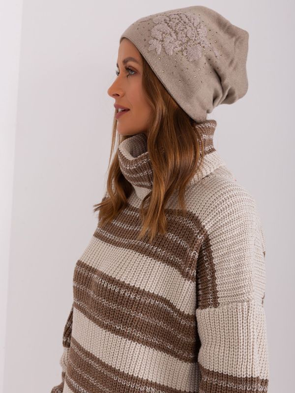 Fashionhunters Dark beige women's winter hat