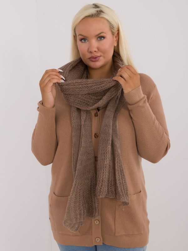 Fashionhunters Dark beige wool scarf