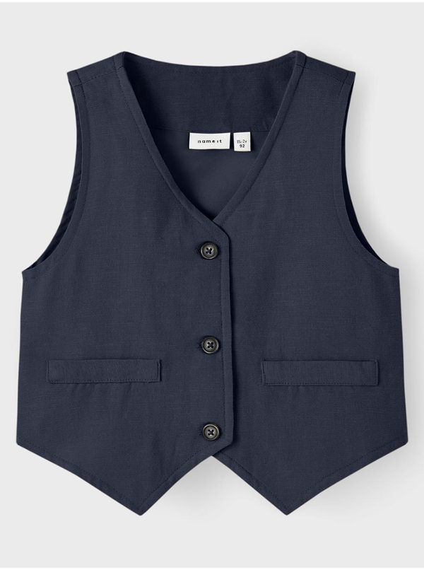 name it Dark blue boys' vest with linen blend name it Faher - Boys
