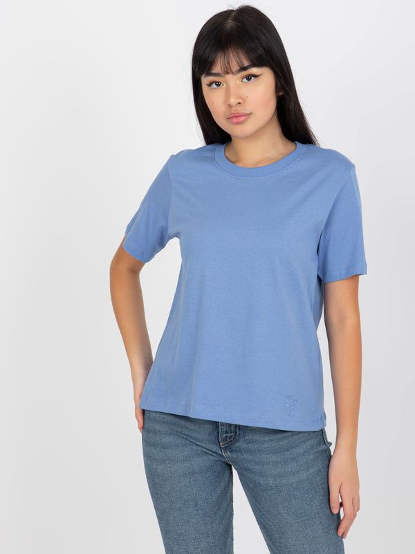 Fashionhunters Dark blue classic monochrome T-shirt from MAYFLIES
